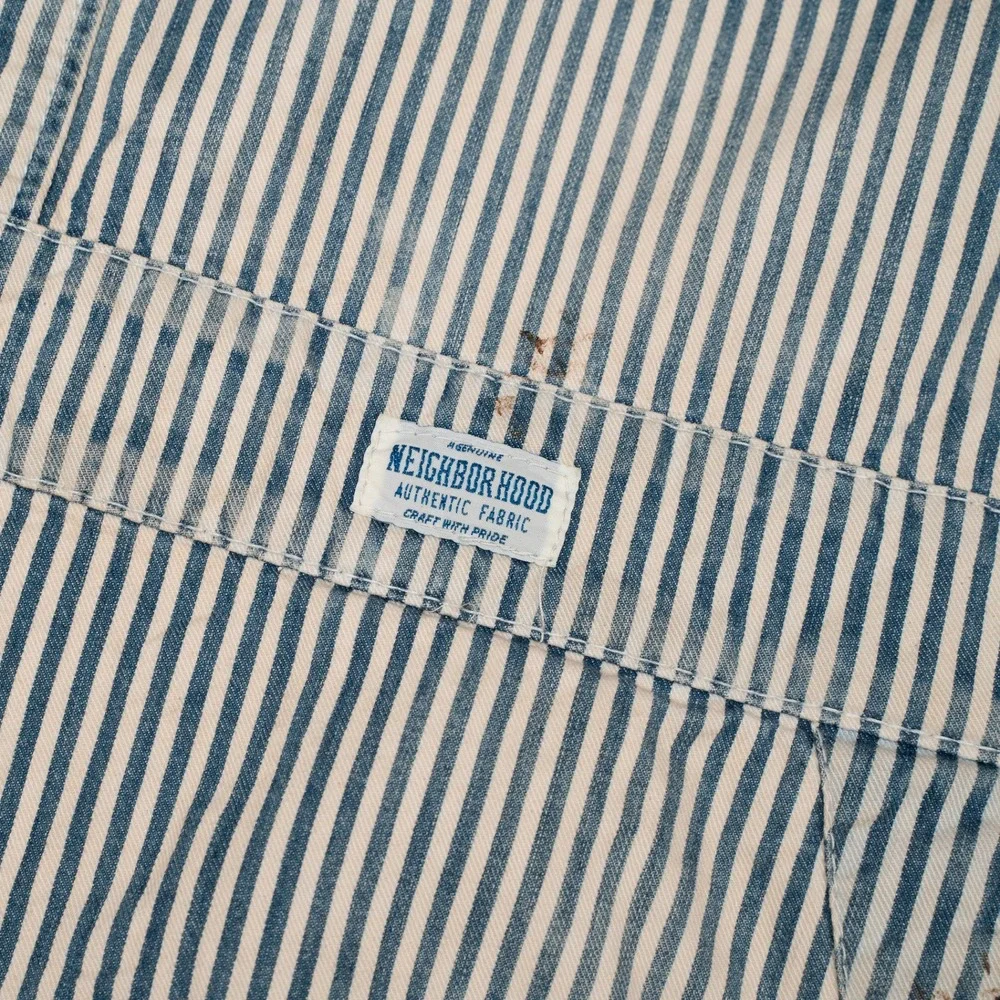 Vtg 2000s Neighborhood NBHD Hickory Stripe Dealer Chore Coat 30s 40s Style L - Picture 10 of 12